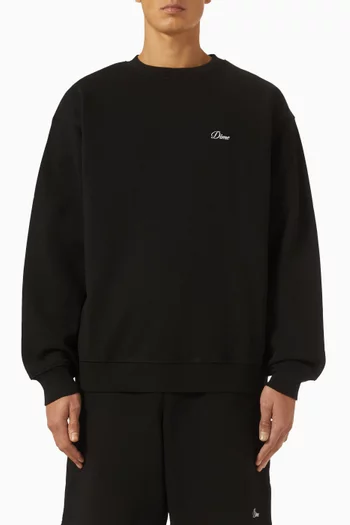 Cursive Small Logo Crewneck Sweatshirt in Cotton