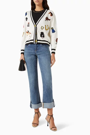 Bradley Knit Patchwork Cardigan in Cotton Blend