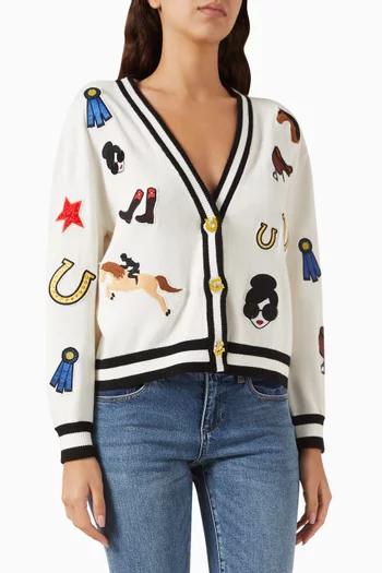 Bradley Knit Patchwork Cardigan in Cotton Blend