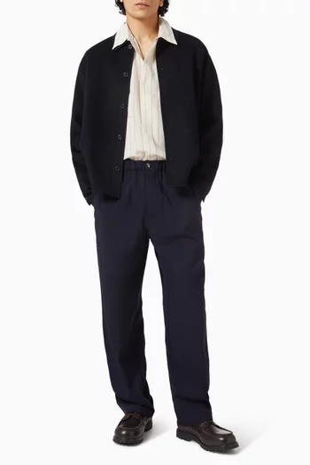 قميص مخطط مزيج حرير