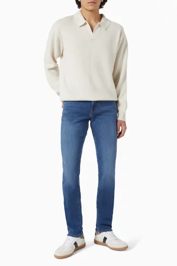 Textured Polo Sweater in Wool & Cashmere