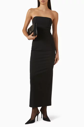 فستان شيلو بدون حمالات صوف