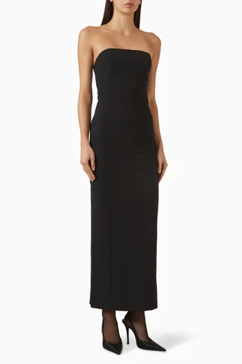 فستان شيلو بدون حمالات صوف