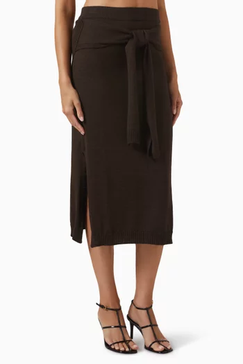 Trompe L'oeil Skirt in Wool-blend