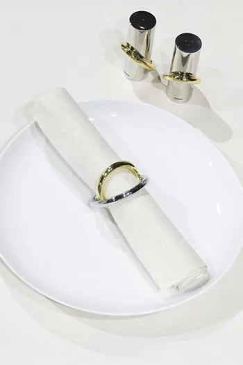 طقم مملحة ومبهرة مزين بحلقة، قطعتان