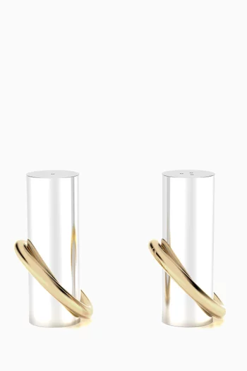 طقم مملحة ومبهرة مزين بحلقة، قطعتان