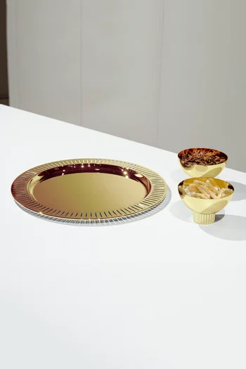 صينية تقديم مستديرة بتجويفات بارزة الملمس