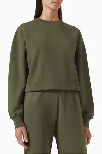 Embroidered-logo Sweatshirt in Cotton Jersey