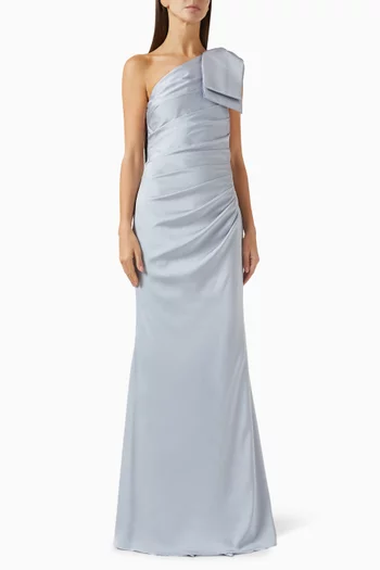 chinese dress ladies REVE Satin Tie Shoulder Maxi Dress in Pink