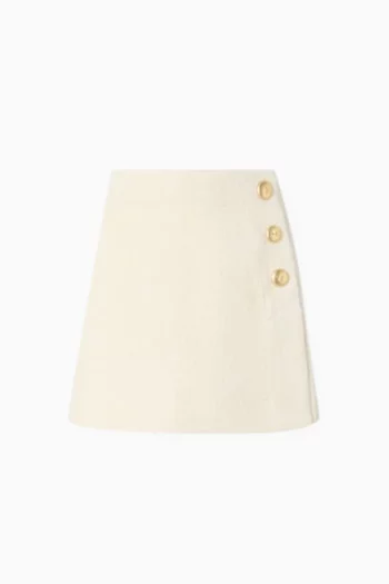 Flan Mini Skirt in Cotton & Wool Bouclé
