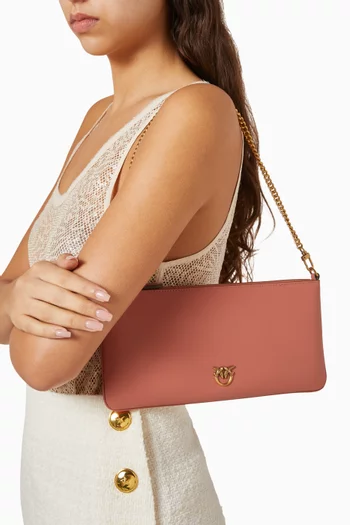 Horizontal Flat Bag in Leather