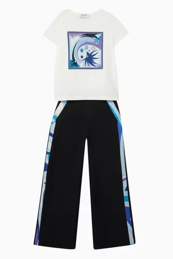 تي شيرت مزين بطبعة قطن جيرسيه