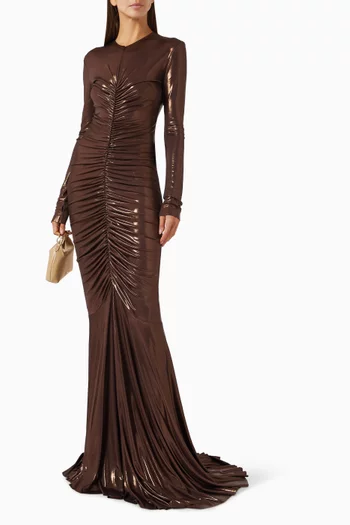 Shirred Fishtail Gown