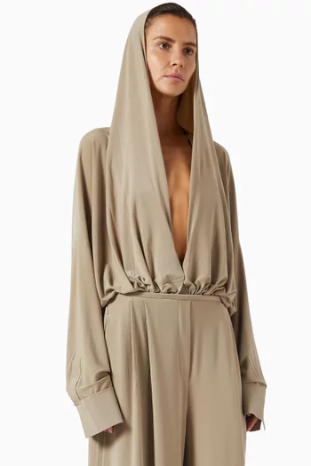 Hooded Super Oversized BF NK Shirt Bodysuit