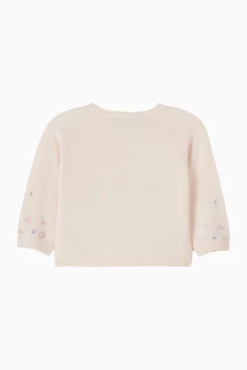 Floral Buttoned Cardigan in Knit