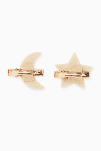 Glitter Moon Hair Clip