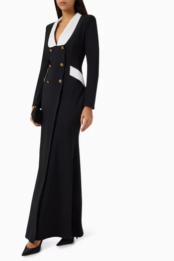Double-breasted Maxi Dress in Jersey