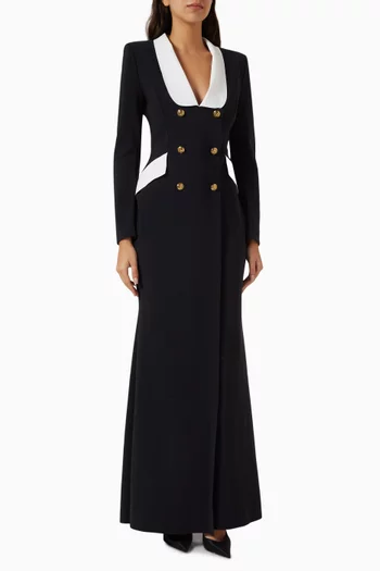 Double-breasted Maxi Dress in Jersey