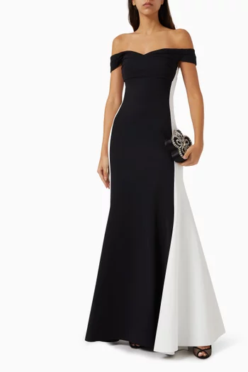 Off-shoulder Maxi Dress in Jersey