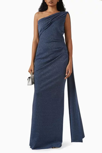 Zenab Twist Gown in Lurex-jersey