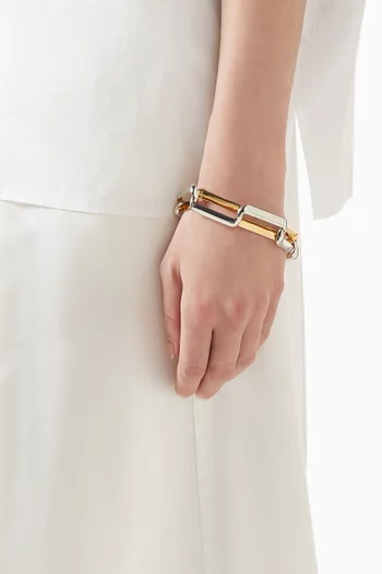 Two-tone Chain-link Bracelet in Brass
