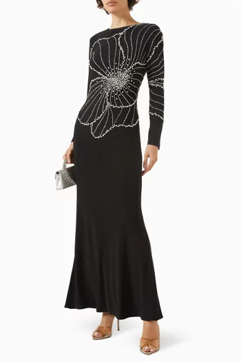 Bead-embellished Dress in Jersey