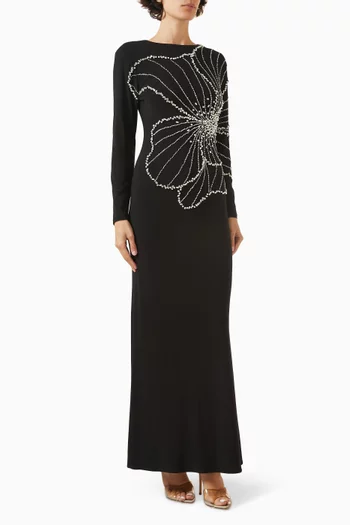 Bead-embellished Dress in Jersey