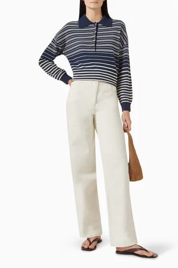 Harlow Oversized Polo Shirt in Viscose-blend