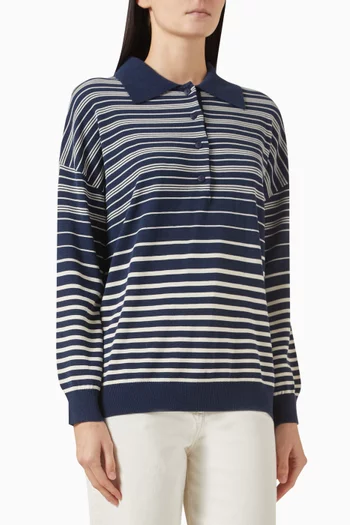 Harlow Oversized Polo Shirt in Viscose-blend
