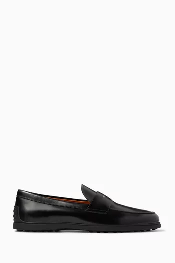 Logo-plaque Penny Loafers in Leather