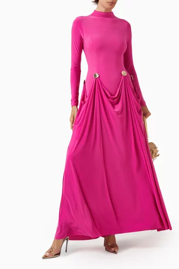 Caprice High-neck Maxi Dress in Jersey