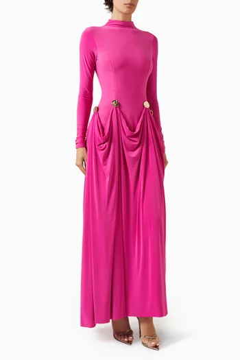 Caprice High-neck Maxi Dress in Jersey