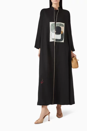Art Patch Abaya in Viscose