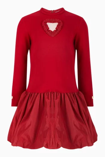 Heart Cut-out Bubble Dress in Viscose-blend