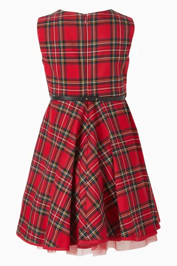 فستان بنقشة مربعات