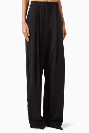 بنطال برايسم بقصة ساق واسعة صوف