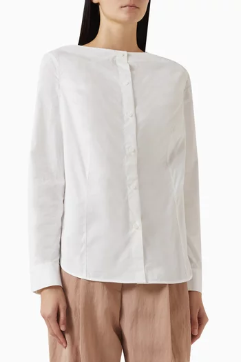 Boat-neck Top in Cotton
