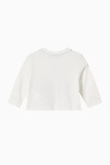 تي شيرت بأكمام طويلة وطبعة ميكي ماوس قطن