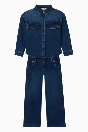 بنطال جينز بقصة ساق مستقيمة دينم