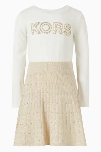 Stud-embellished T-shirt in Cotton