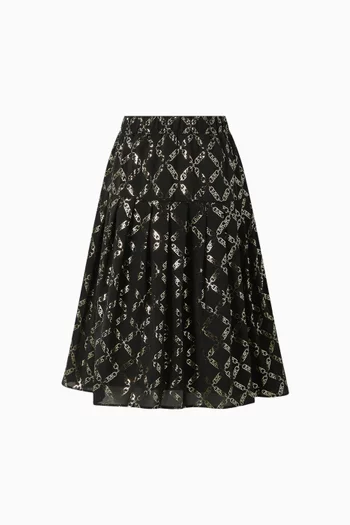 Logo-print Midi Skirt