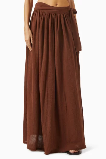 Soolche Maxi Skirt in Cupro & Linen