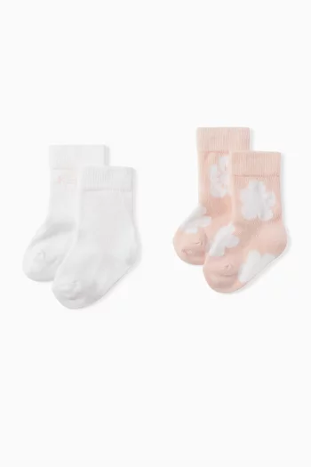 Logo Socks in Cotton-blend, Set of 2