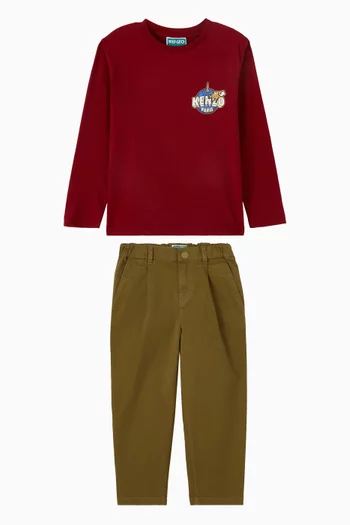 تي شيرت بطبعة شعار الماركة قطن جيرسيه