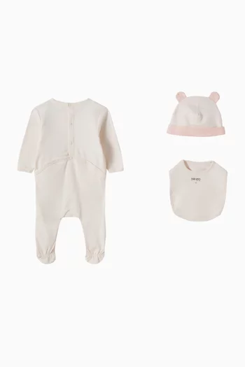 Elephant 3-piece Sleepsuit Gift Set in Cotton