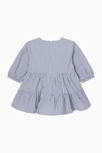 Logo Tiered Dress in Cotton