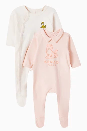 Boke Flower Sleepsuit in Cotton, Set of 2