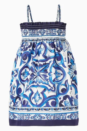 Majolica Print Dress in Cotton-poplin