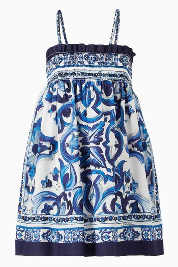 Majolica Print Dress in Cotton-poplin