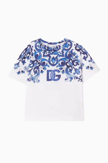 Majolica-print T-shirt in Cotton